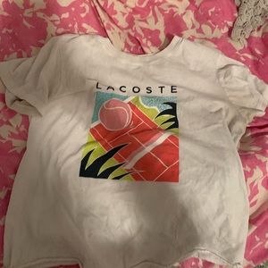 White Lacoste women’s tennis tee